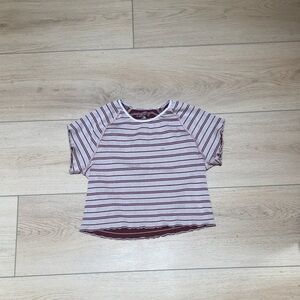 Anthropologie Burgundy and White Striped Tee